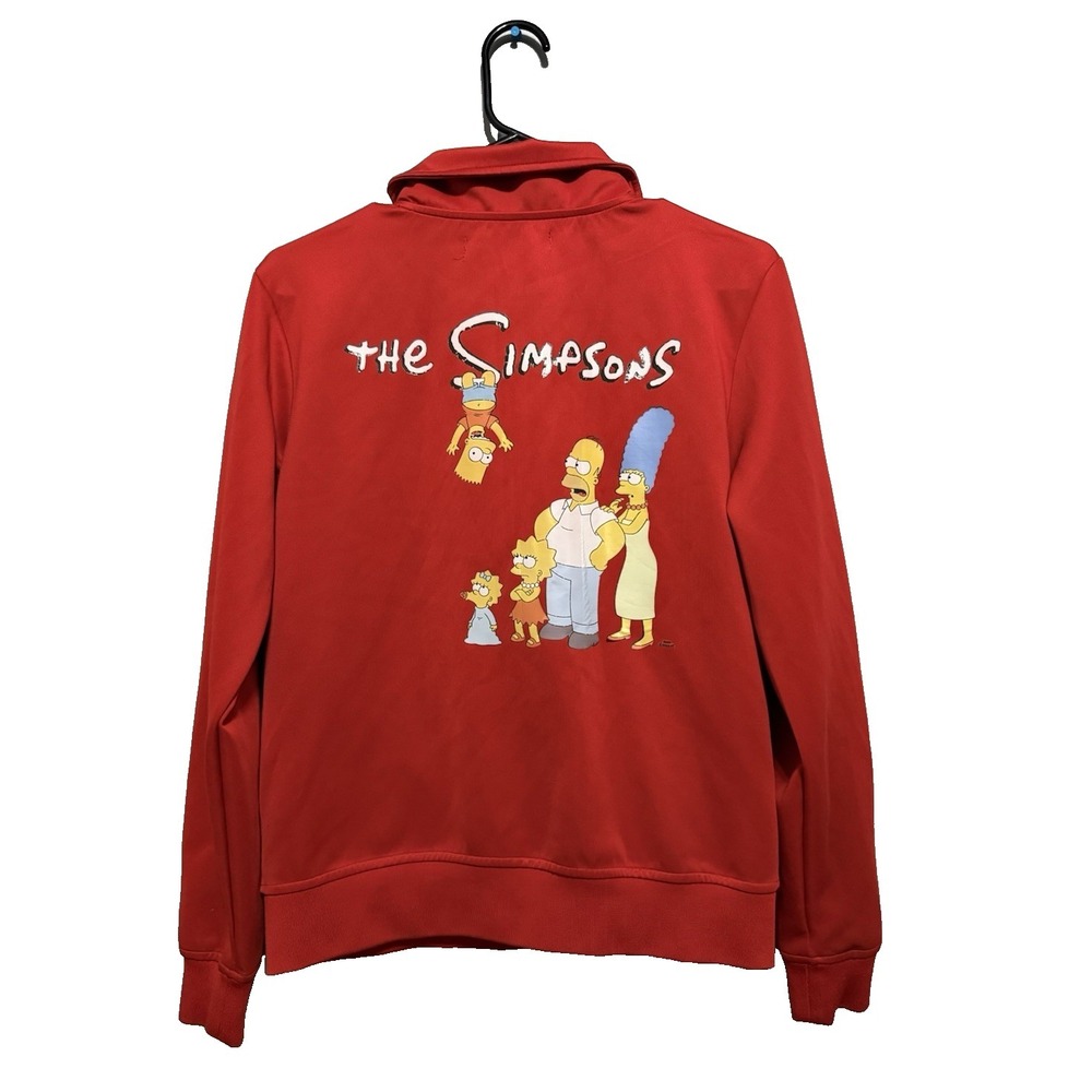 The Simpsons Athletic Boys Jacket‎ Size Large Red Track Suit Zip Up